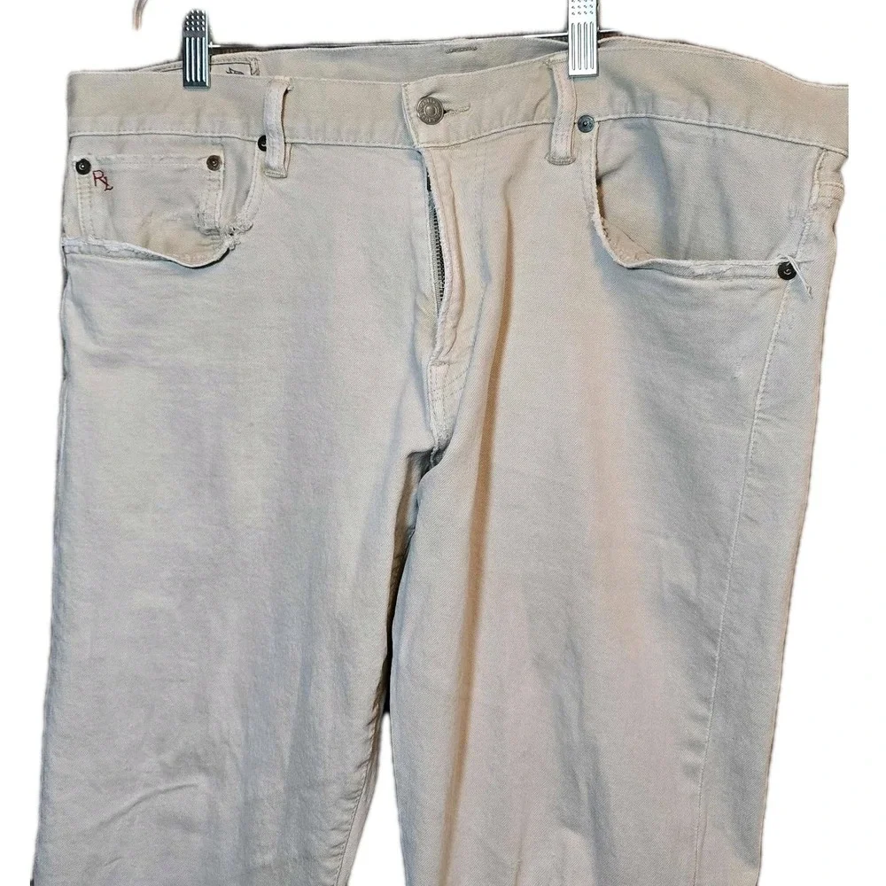 🤍‎ Vintage Polo Ralph Lauren PRL Co. Straight Cream Jeans Men's 36x34 🤍